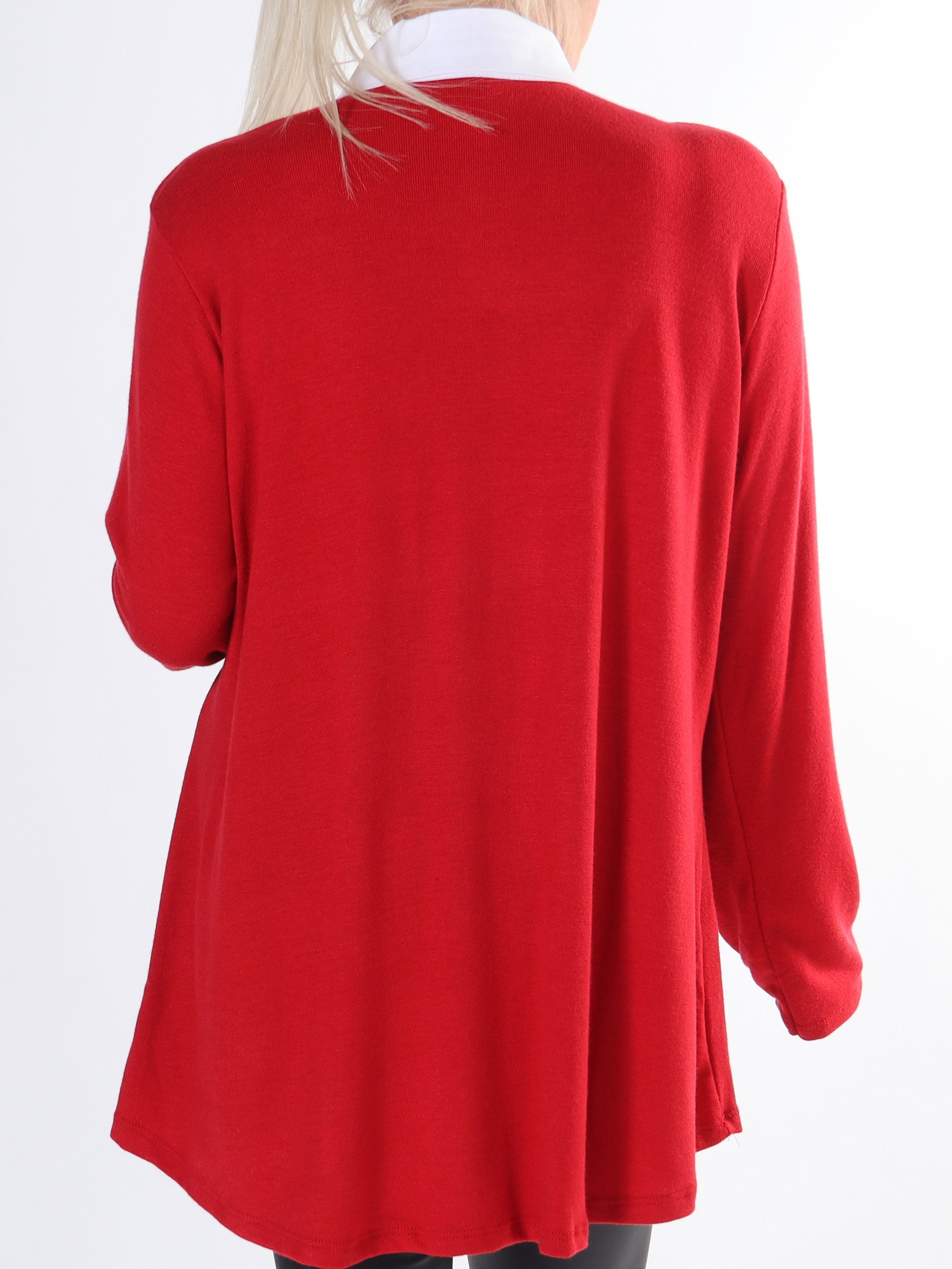 Rita - Dejlig blød plus size bluse med hvid skjortekrave